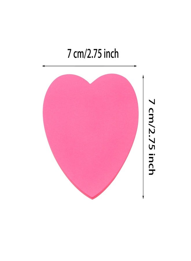 Mini Skater Hot Pink Kraft Paper Sticky Notes Heart Shaped Self-Stick Blank Book Tabs Paper Markers Sticky Notes Pad Index Sticker for Home Office Remark (6) - Image 2
