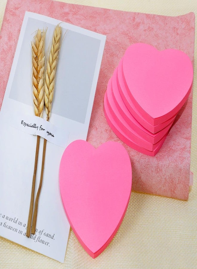 Mini Skater Hot Pink Kraft Paper Sticky Notes Heart Shaped Self-Stick Blank Book Tabs Paper Markers Sticky Notes Pad Index Sticker for Home Office Remark (6) - Image 3