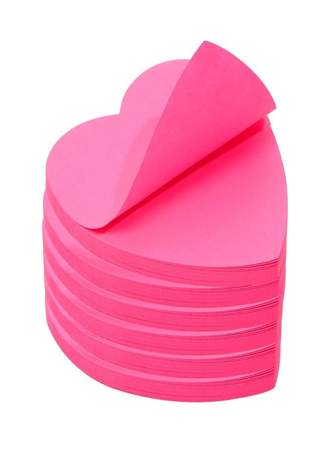 Mini Skater Hot Pink Kraft Paper Sticky Notes Heart Shaped Self-Stick Blank Book Tabs Paper Markers Sticky Notes Pad Index Sticker for Home Office Remark (6) - Image 1