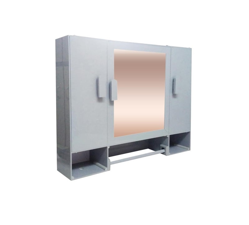 WINACO Diplomat Grey Acrylic 3 MM Thickness 20 x 4 x 16 Inch Three Door Bathroom Wall Mirror Cabinet - Image 1
