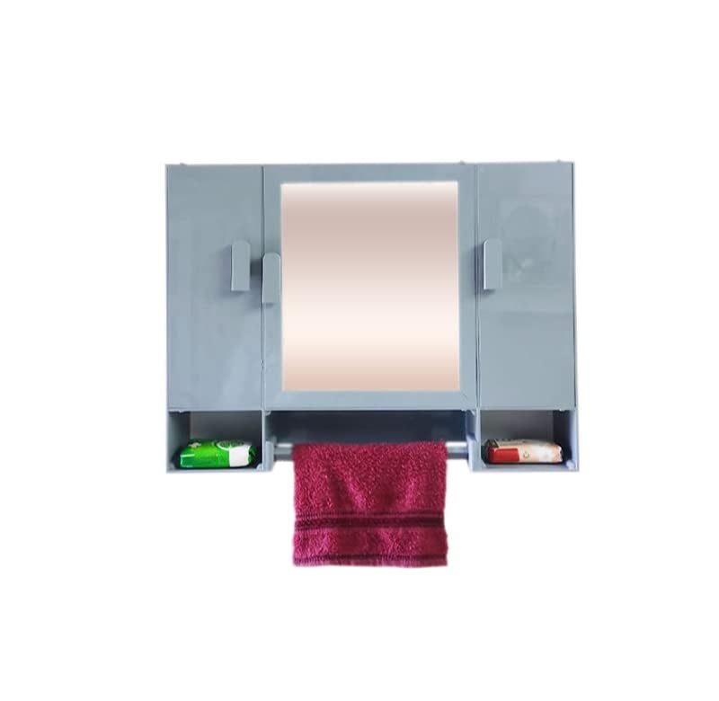 WINACO Diplomat Grey Acrylic 3 MM Thickness 20 x 4 x 16 Inch Three Door Bathroom Wall Mirror Cabinet - Image 5