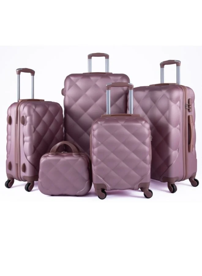 LIMRA Luggage set 5 pieces travel Bags with a distinctive design from limra rosegold