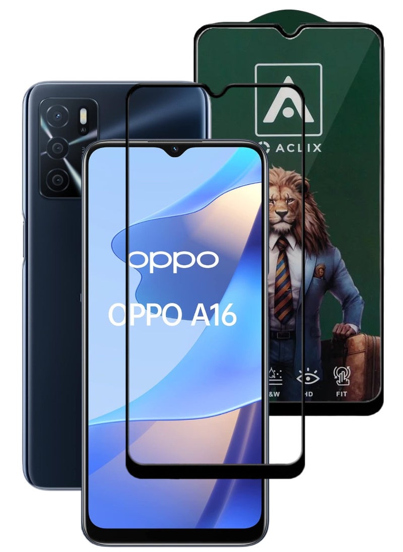 ACLIX Antistatic ESD Dustproof Premium Quality High Definition Tempered Glass Screen Protector Designed For Oppo A16 - Image 1
