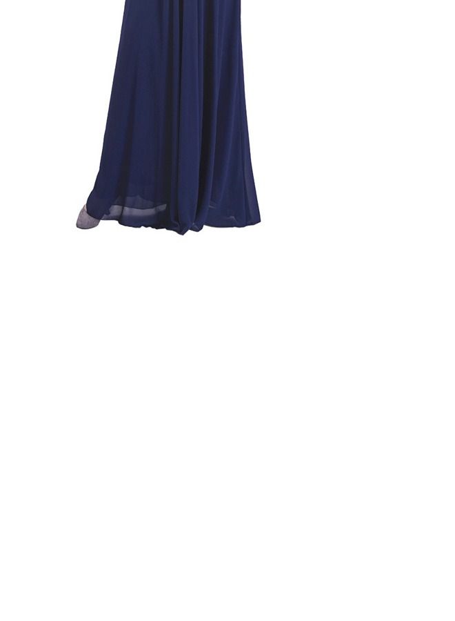 Loquat Double-layer High-Density Chiffon Dress Dark Blue  - Image 2