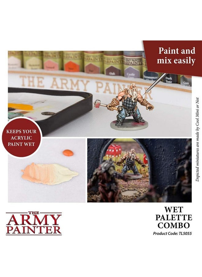 The Army Painter - Wet Palette For Acrylic Painting & Hydro Pack Paper Palette Bundle Premium Wet Palette For Miniatures With 100 Palette Paper Sheets & 4 Wet Palette Sponges Painting Palette With Lid - Image 1