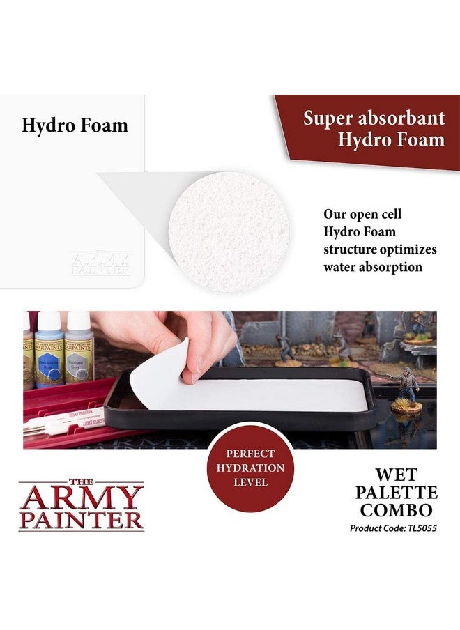 The Army Painter - Wet Palette For Acrylic Painting & Hydro Pack Paper Palette Bundle Premium Wet Palette For Miniatures With 100 Palette Paper Sheets & 4 Wet Palette Sponges Painting Palette With Lid - Image 1