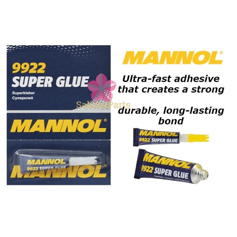 Mannol HTE Super Glue 9922 - 3g Cyanoacrylate Adhesive (2 PC) - Image 2