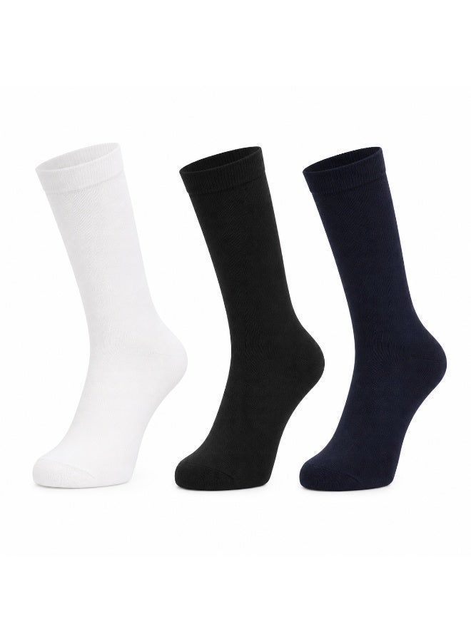 Girls Cotton School Uniform Socks, 5-Pair Pack, White - Image 5