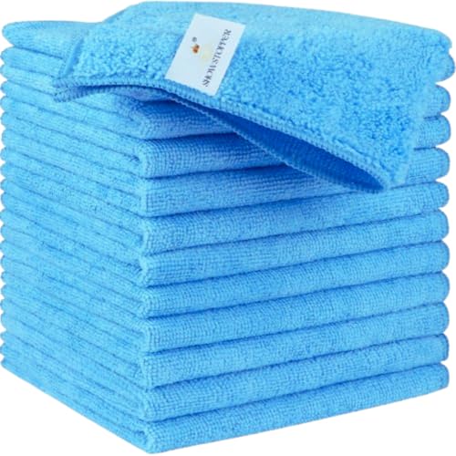 Showstopper Microfiber Cleaning Cloth,12 Pack Cleaning Rag,Cleaning Towels (Blue,30cmX30cm) - Image 1