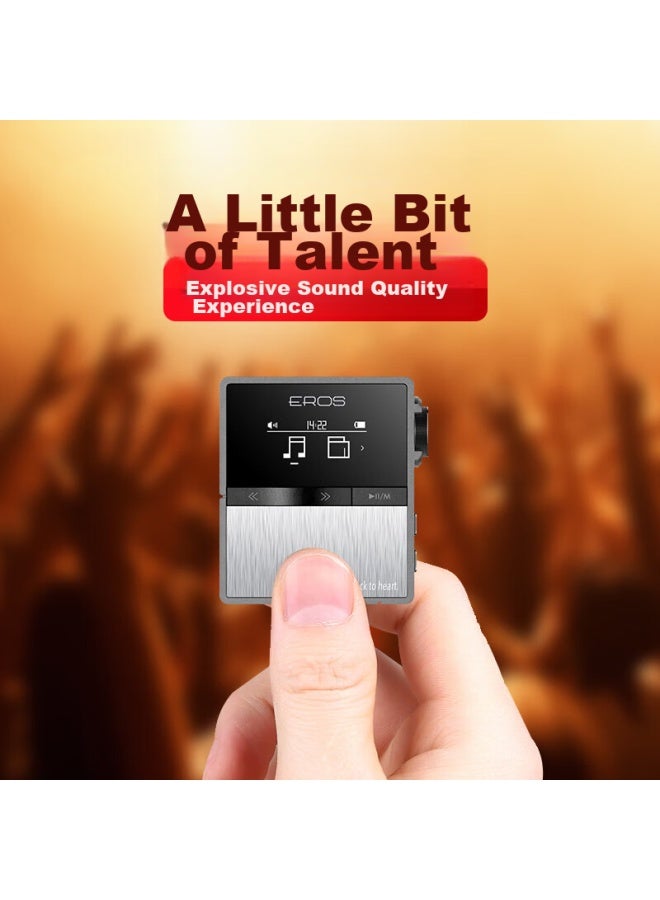 Aigo Eros Ten Bluetooth Sports Mp3 Music Lossless Player, Hifi Mini Clip-on Dsd, For Students, Gray - Image 1