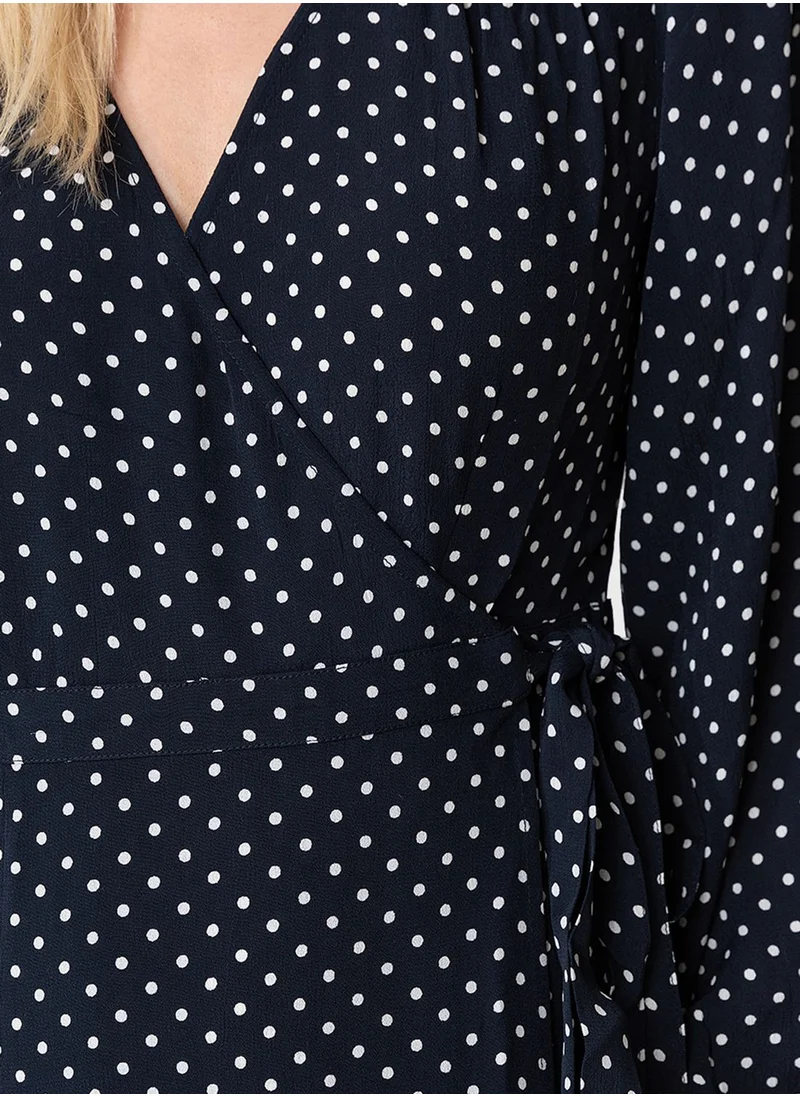 INDISKA Balloon Sleeve V-Neck Dress