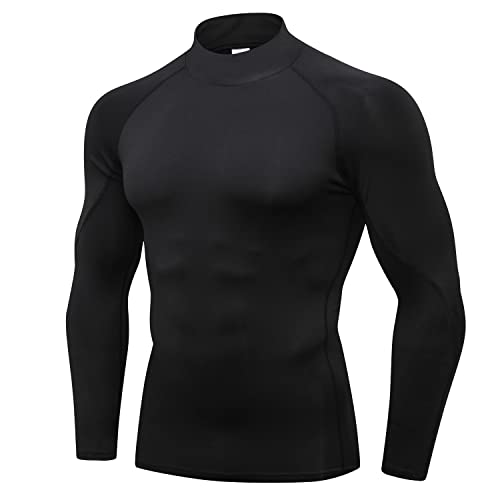 SPVISE Black Compression Shirt Men Long Sleeve Workout Gym TShirt Running Top Cool Dry Sport Base Layer Athletic Undershirts - Image 1