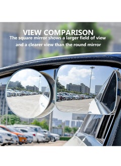 Oasisgalore 2 PCS Adjustable Blind Spot Mirror, Rectangle HD Glass Frameless Convex Lens for All Universal Vehicles Car  - Image 3