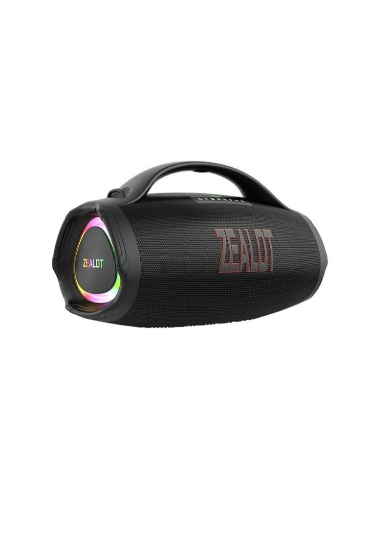 زيلوت سماعة بلوتوث ZEALOT S98 بقدرة 350 واط مع صوت باس قوي وبطارية 36000mAh وإضاءة RGB ووظيفة بنك الطاقة لون أسود - Image 5
