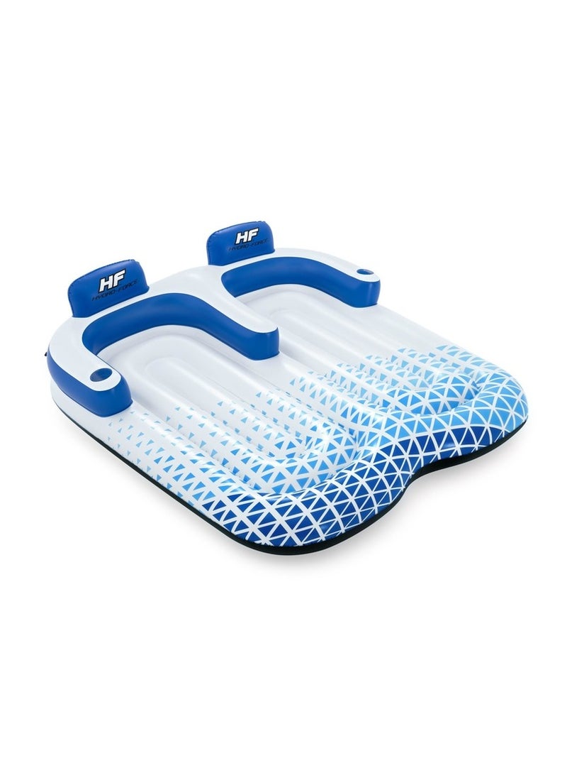 بست واي كرسي استراحة مزدوج ازرق قابل للنفخ مع مسند 196x193 سم - 43534 - Image 2