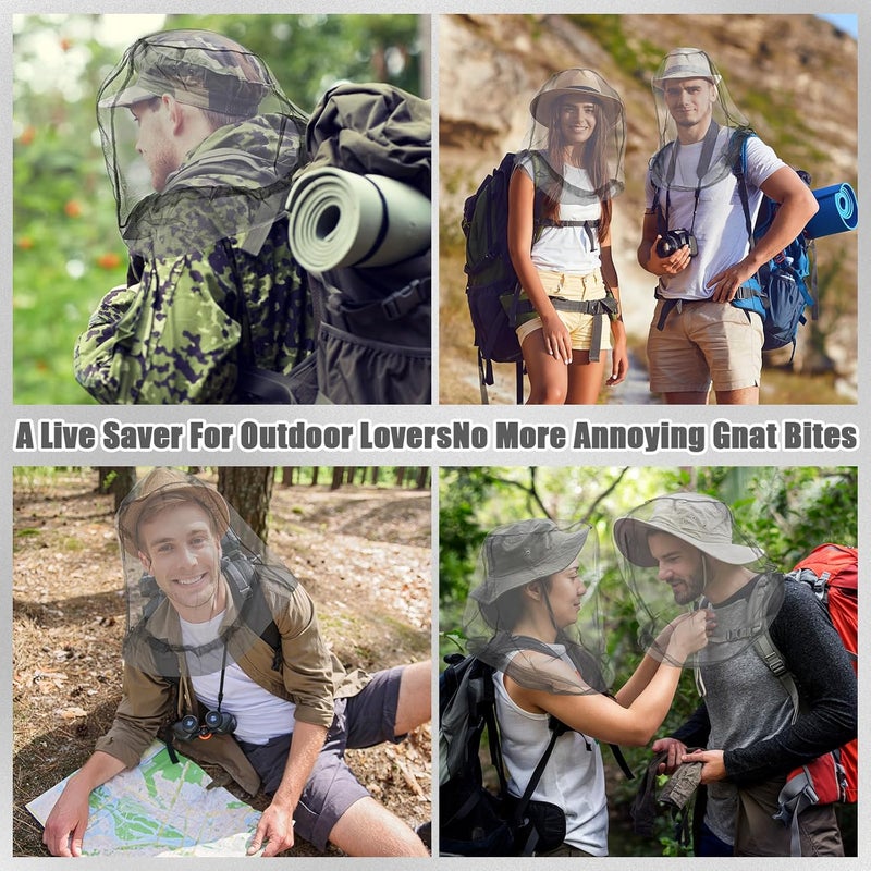 Hestya 6 Pack Mosquito Head Net Bug Head Net Insects Mesh Head Net for Outdoor Face Neck Head Protecting - Image 5