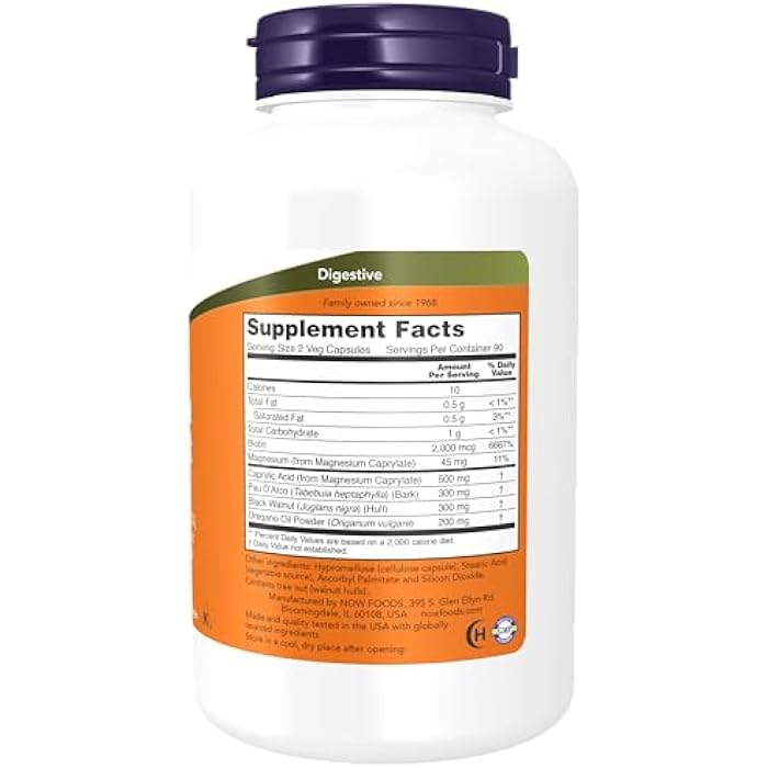 NOW Foods - Candida Support - 180 Vegetarian Capsules (Pack of 1) - Image 2