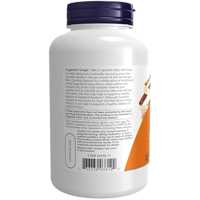 NOW Foods - Candida Support - 180 Vegetarian Capsules (Pack of 1) - Image 3