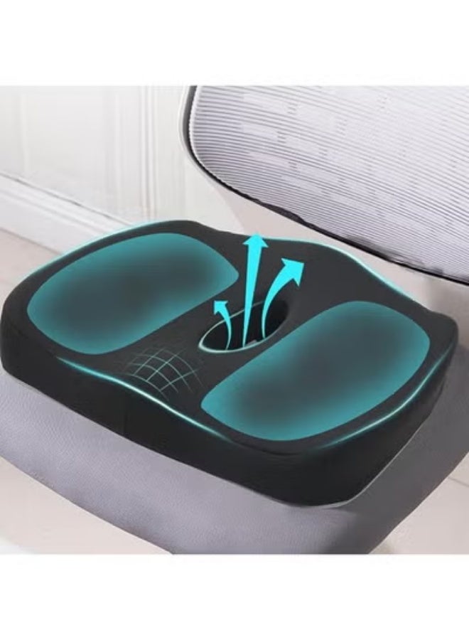 Large Memory Foam Seat Cushion for Office Chair – Sciatica & Tailbone Pain Relief Cushion with Non-Slip Base | Back Support Pad for Car, Truck & Wheelchair Comfort - Image 1