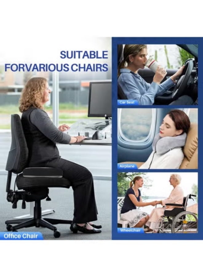 Large Memory Foam Seat Cushion for Office Chair – Sciatica & Tailbone Pain Relief Cushion with Non-Slip Base | Back Support Pad for Car, Truck & Wheelchair Comfort - Image 2