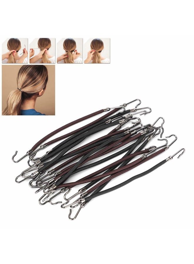 Brrnoo Open Ponytail Hooks, Ladies Hooks, Hair Clips, Elastic Headbands, Ponytail Holders, Hair Accessories, Elastic Rubber Bands, Multi-Function Tying Data Cables (20 Pieces) - Image 2