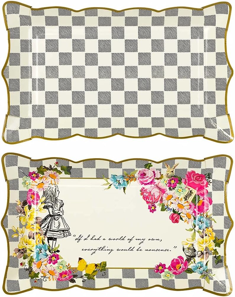 Talking Tables Alice In Wonderland Party Supplies | Paper Serving Platter | Great For Mad Hatter Tea Party, Birthday Party And Baby Shower | 4 Count - Image 2
