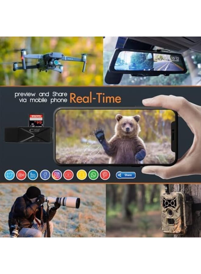 KASTWAVE 5 In 1 Sd Card Reader For Android Usb C And Usb 2.0 Micro Sd Card To Usb Adapter Portable Memory Card Reader For Pc Phone Pads Black 2 Pack - Image 3