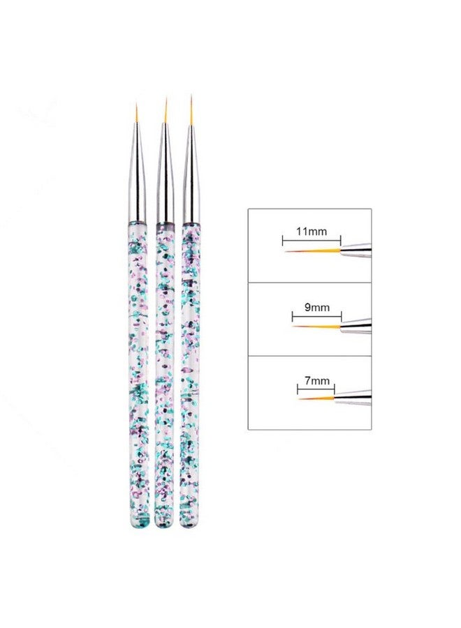 LWBTOSEE Nail Ombre Brush Nail Art Painting Pen Brush UV Gel Polish Gradient Color Rhinestone Crystal Pen UV Gel Brushes Painting Tools (Silver) - Image 3