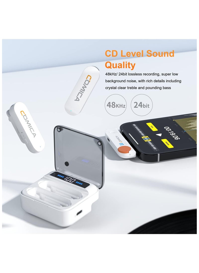 COMICA comica Vimo-S UC 2.4GHz Lavalier Wireless Microphone for USB-C Android Smartphone with Charging Box, 200 m Transmission, Lapel Microphone Plug & Play for Mobile Phone Interviews/YouTube/TikTok/Live  - Image 2