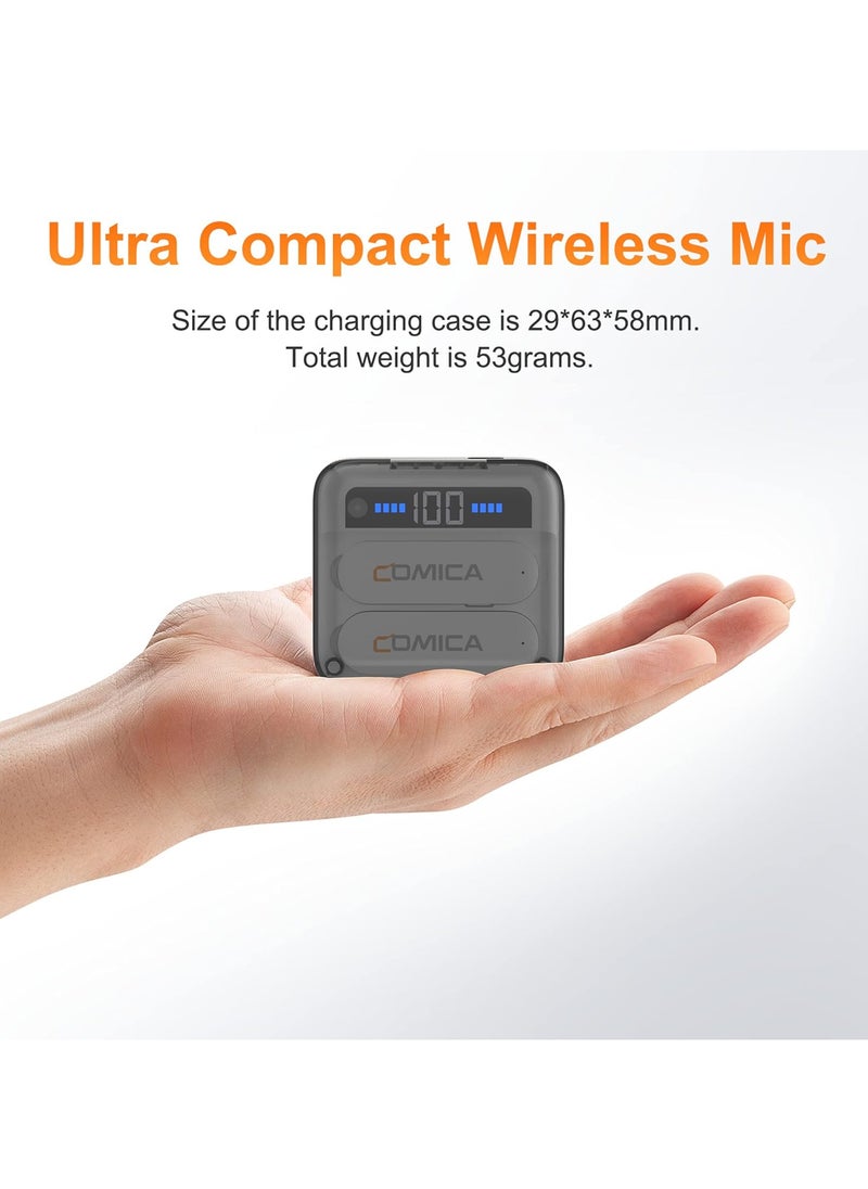 COMICA - comica Vimo-S UC 2.4GHz Lavalier Wireless Microphone for USB-C Android Smartphone with Charging Box, 200 m Transmission, Lapel Microphone Plug & Play for Mobile Phone Interviews/YouTube/TikTok/Live - Image 1