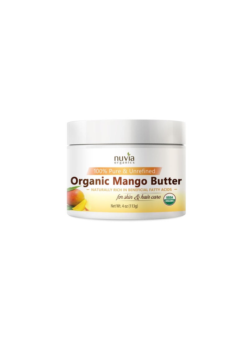 nuvia organics Organic Mango Butter  USDA Certified Organic NonGMO  For Skin Care  AntiAging 4oz 