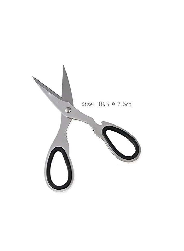 Durable Kitchen Scissors Multifunctional Stainless Steel Tool for Cutting Bones, Cracking Nuts, and Opening Bottles - Image 2