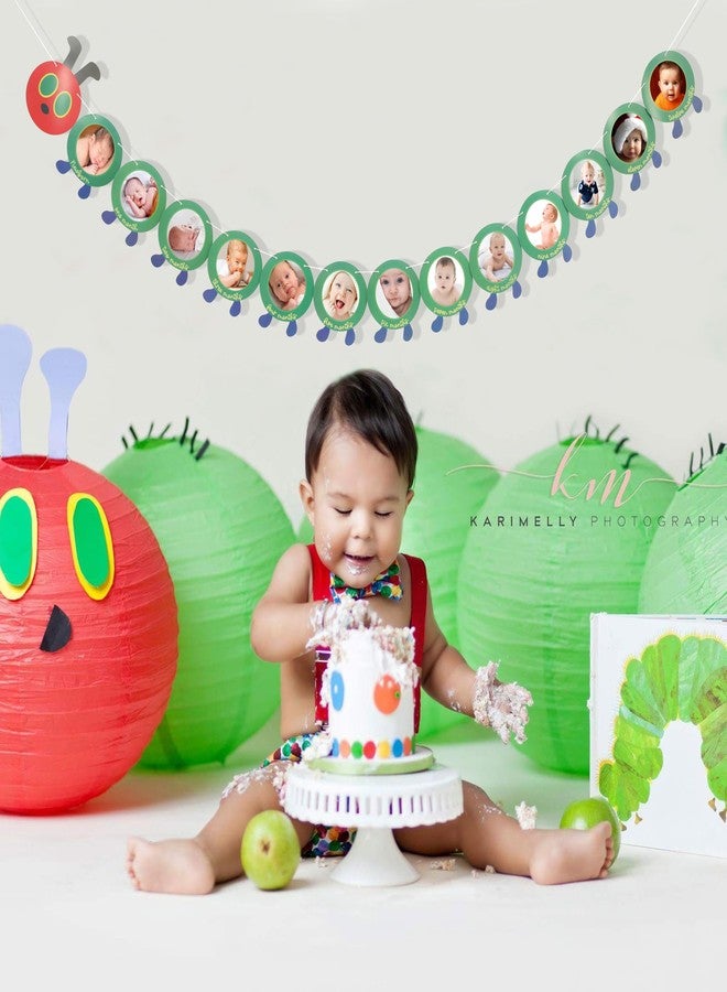 HIKLO Hungry Caterpillar Monthly Milestone Photo Banner - Newborn to 12 Months, Fruit Theme, 1st Birthday Decoration - Image 4