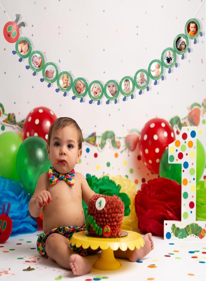 HIKLO Hungry Caterpillar Monthly Milestone Photo Banner - Newborn to 12 Months, Fruit Theme, 1st Birthday Decoration - Image 5