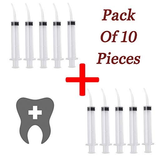 Sage Square 10pcs Disposable Dental Irrigation Utility Syringe with Curved Tip for Dental Care - Image 2