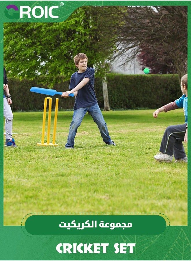 GROIC Kids Cricket Set ABS Plastic Cricket Bat Set Cricket Bat and Ball Beach Wicket Stand Kit for Children Toddler Parent-Child Sports Interaction Hand-Eye Coordination Cultivation Sports Game  - Image 5