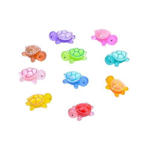 SOFREELIU Mini Resin Animals Turtles, Luminous Mini Animals Figurines Sea Turtle Glow in The Dark Resin Figures Tiny Figures Bulk Small Plastic Miniature Turtles Miniature Things Figurines to Hide - Image 1