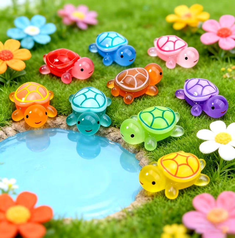SOFREELIU Mini Resin Animals Turtles, Luminous Mini Animals Figurines Sea Turtle Glow in The Dark Resin Figures Tiny Figures Bulk Small Plastic Miniature Turtles Miniature Things Figurines to Hide - Image 5
