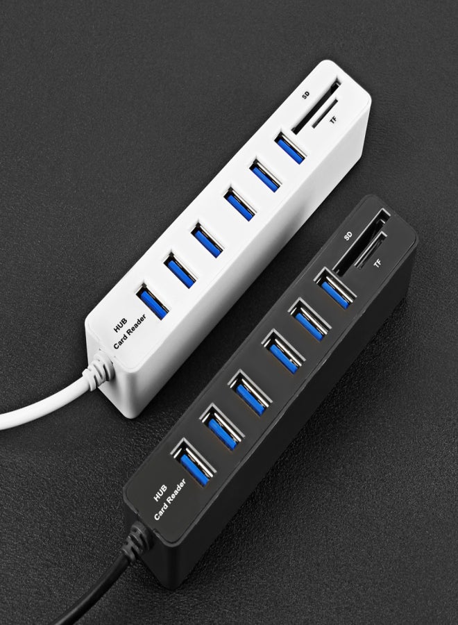 JDL-HSD5 USB Hub Combo Splitter 3/6 Ports Optional USB 2.0 High Speed Mini 2 In 1 SD TF Card Reader for Laptop Computer - Image 5