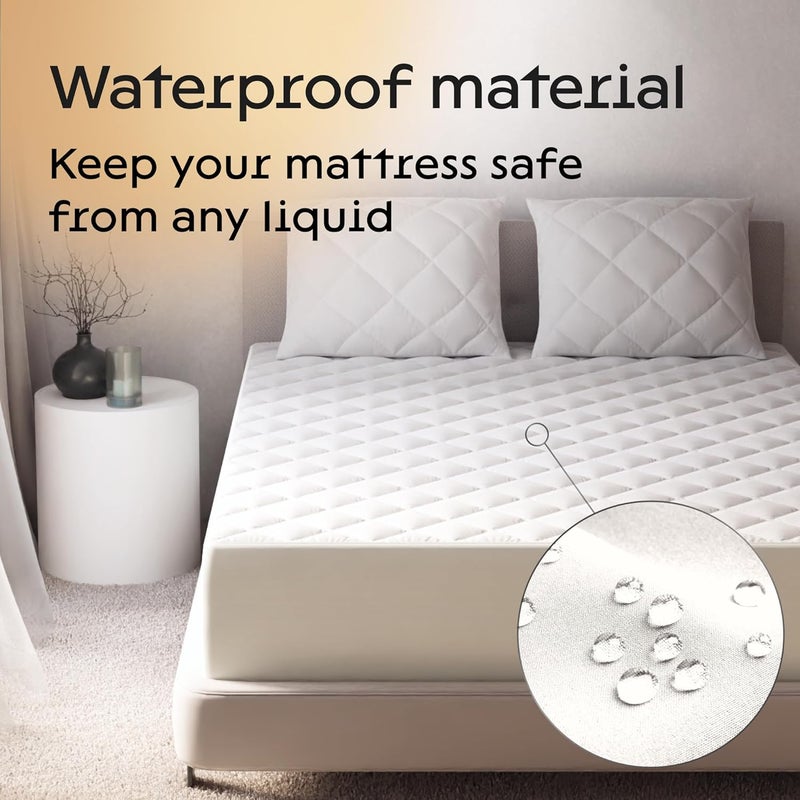 Niagara Sleep Solution 100% Waterproof Cotton King Mattress Protector - 360 Pad Protection Against Spills, Stains & Accidents for Parents & Pet Owners - Noiseless & Cooling Quilted Top - Image 3
