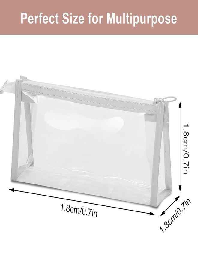 VAIGZO Clear Travel Toiletry Bags, 2 Pack Transparent Makeup Pouches with Zipper, Small Cosmetic Organiser, White - Image 3