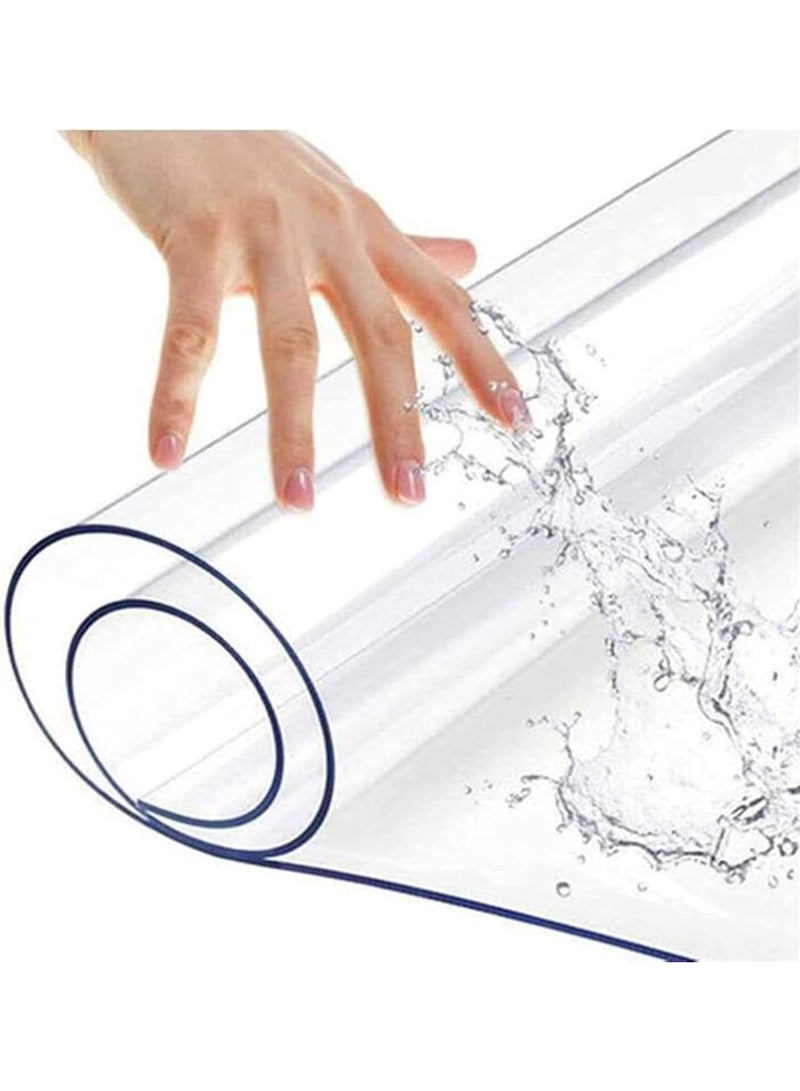 شو وو غطاء طاولة شفاف من مادة PVC، واقي طاولة مستطيل من الفينيل المقاوم للماء وغير قابل للانزلاق، مناسب لطاولة القهوة/مكتب الكتابة - Image 1