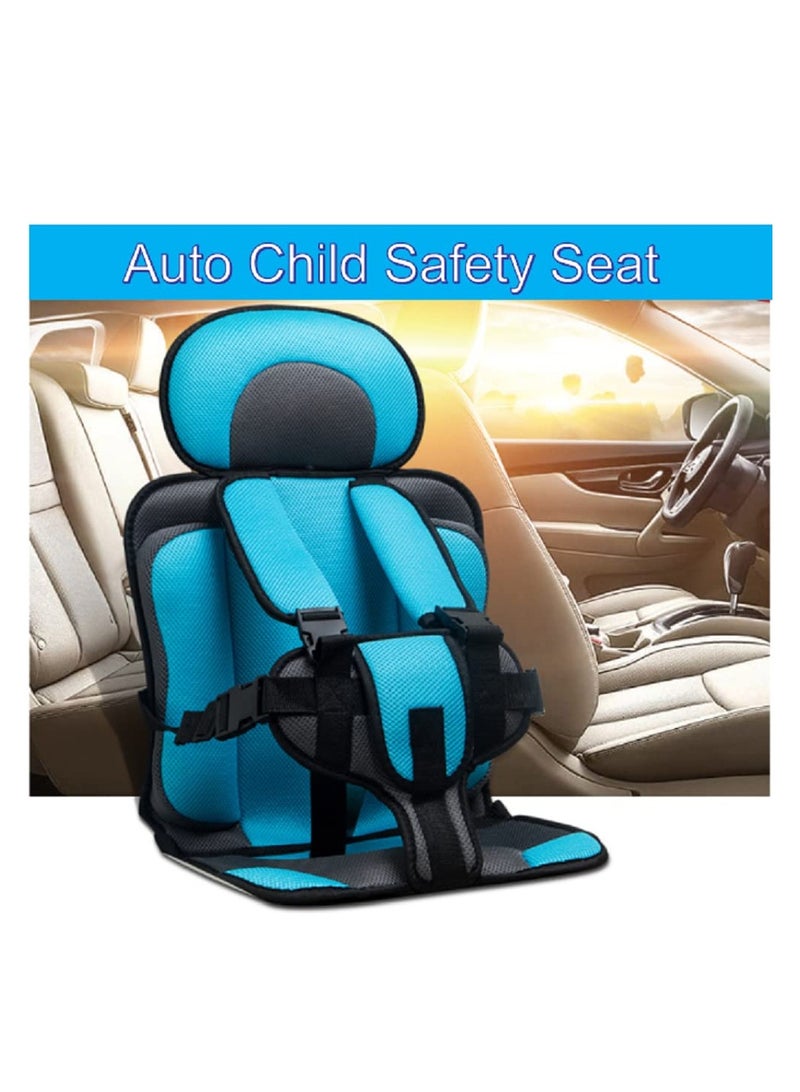 SYOSI Auto Child Safety Seat Simple Car Portable Seat Belt, Car Seatbelt Protector for Kids 0-12, Foldable Car Seat Protection Travel Accessories, Sky Blue-small - Image 2