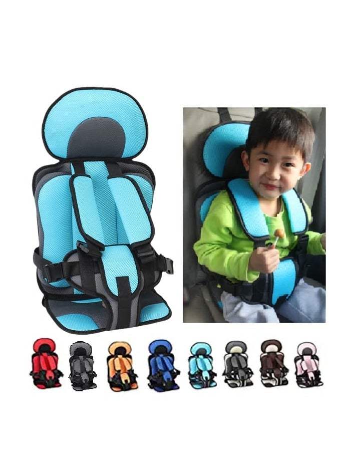 SYOSI Auto Child Safety Seat Simple Car Portable Seat Belt, Car Seatbelt Protector for Kids 0-12, Foldable Car Seat Protection Travel Accessories, Sky Blue-small - Image 1
