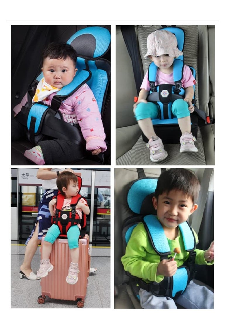 SYOSI Auto Child Safety Seat Simple Car Portable Seat Belt, Car Seatbelt Protector for Kids 0-12, Foldable Car Seat Protection Travel Accessories, Sky Blue-small - Image 5