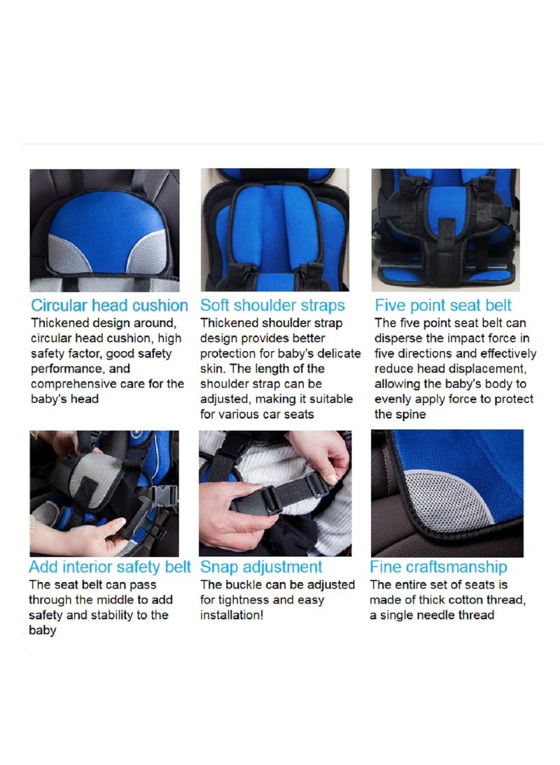 SYOSI Auto Child Safety Seat Simple Car Portable Seat Belt, Car Seatbelt Protector for Kids 0-12, Foldable Car Seat Protection Travel Accessories, Sky Blue-small - Image 4