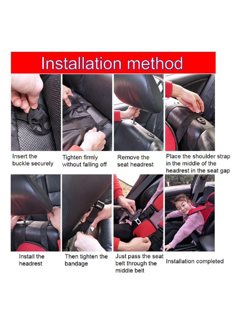 SYOSI Auto Child Safety Seat Simple Car Portable Seat Belt, Car Seatbelt Protector for Kids 0-12, Foldable Car Seat Protection Travel Accessories, Sky Blue-small - Image 3