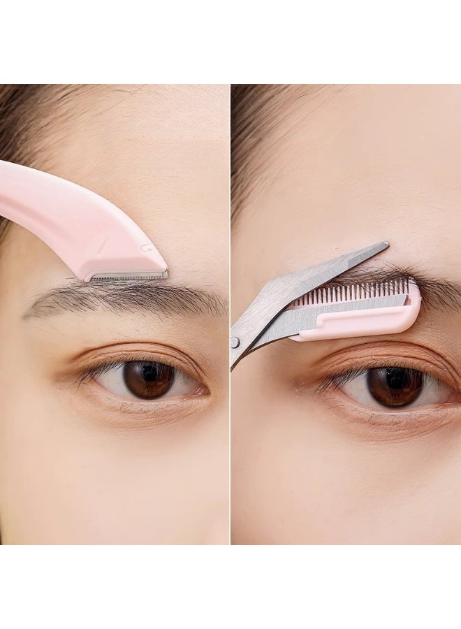 يوكانبي طقم العناية بالحواجب مكون من قطعتين – شفرات منحنية آمنة ودقيقة مع مقص متناسق، مثالي للمبتدئين. - Image 4