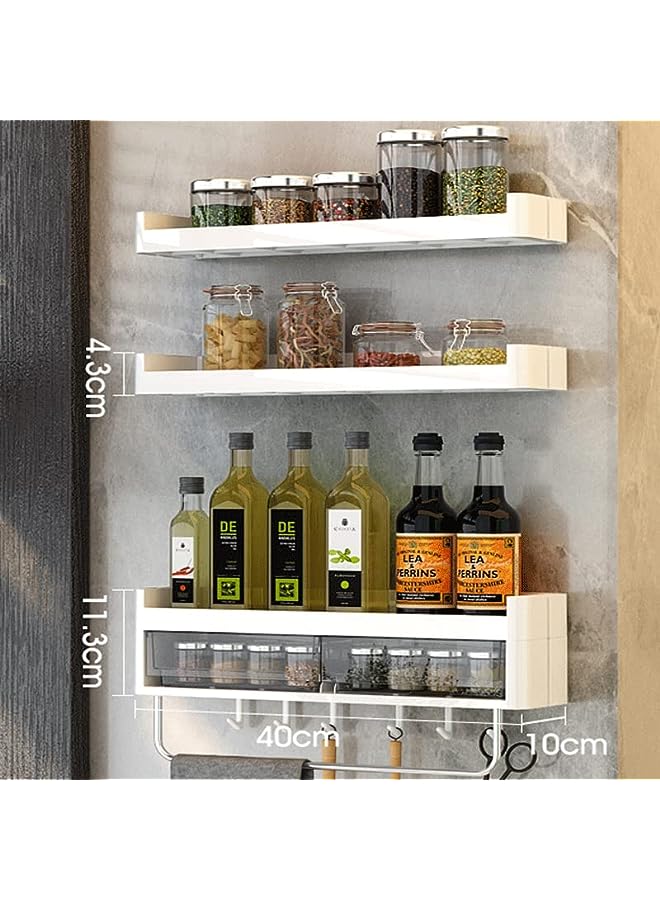 vesus wall hanging rack, kitchen, bathroom, office, bedroom, craft room rack. (White) (B) - Image 2