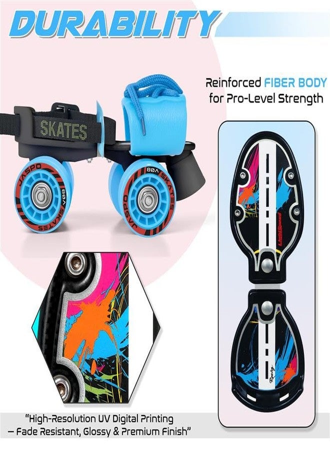 jaspo Kids G-Force Adjustable Senior Roller Skates Outdoor Wheel Blue (6-14 Years Age Group) - Image 3
